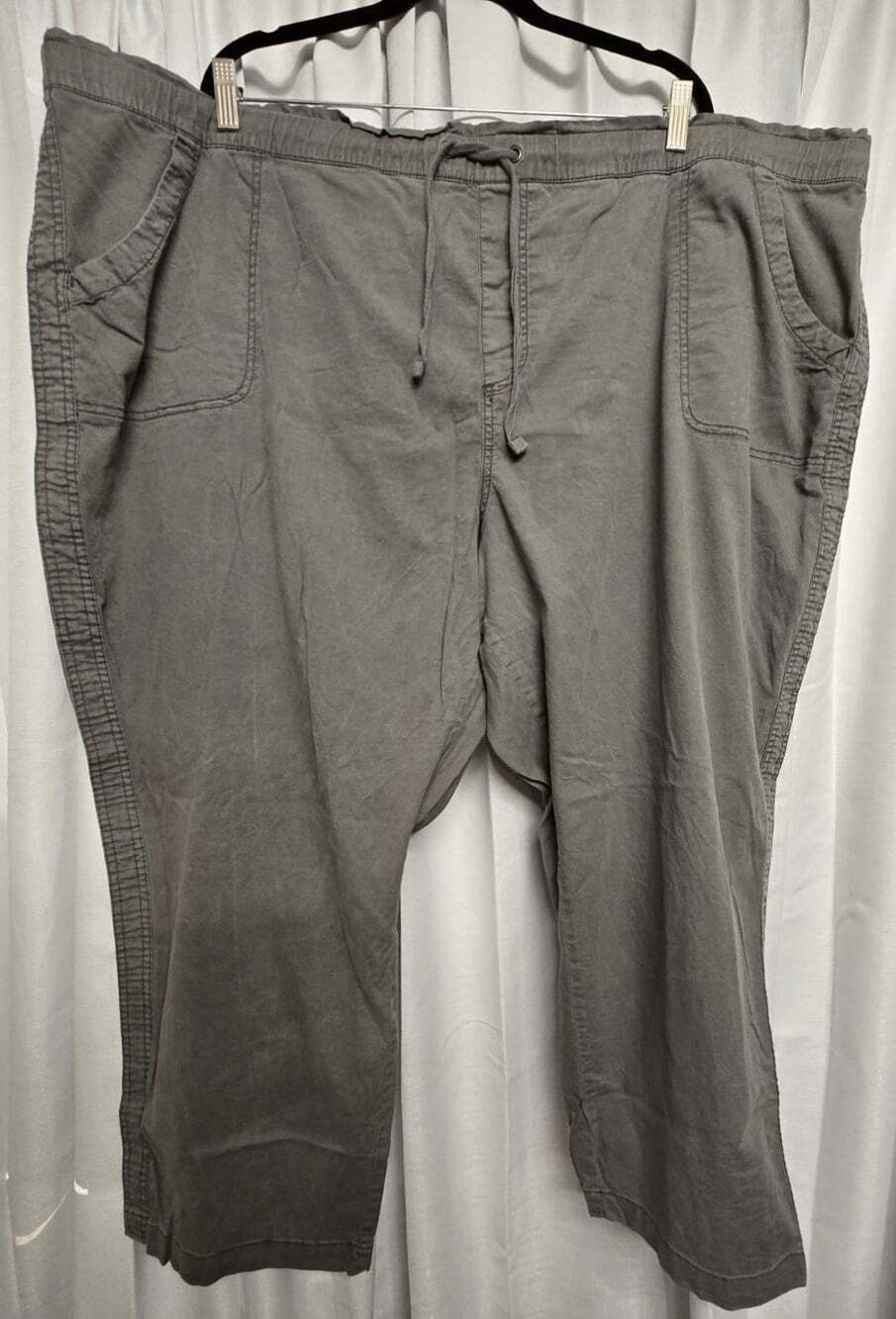 Sonoma Womens Plus Size 4X Green Pull On Pants Straight Leg Elastic Waist